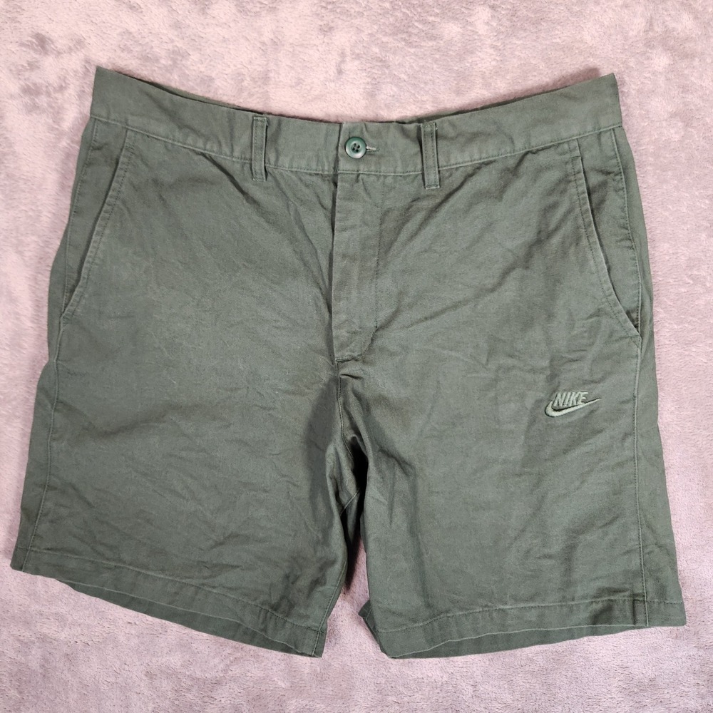 Nike Chino Shorts Mens 34 Green Excellent Sportswear‎ Club FZ5772-323 Cotton